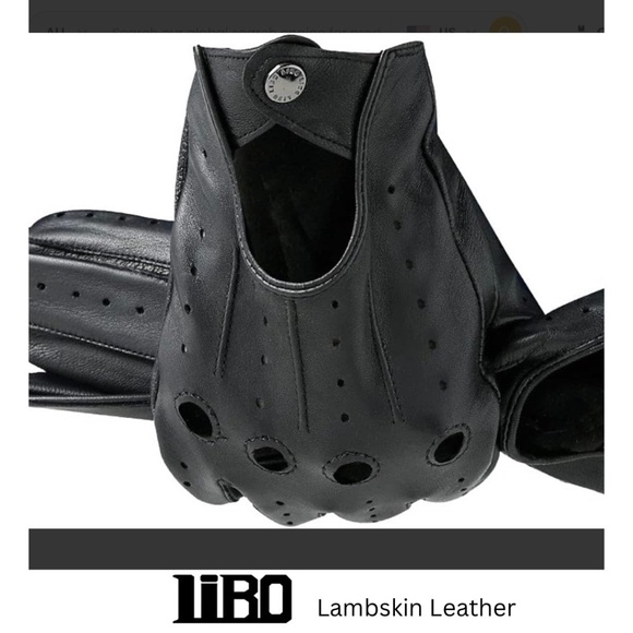 LIBO Unlined Full Finger Genuine Leather Driving Gloves Size 7.5 Unisex NWOT - Picture 3 of 14